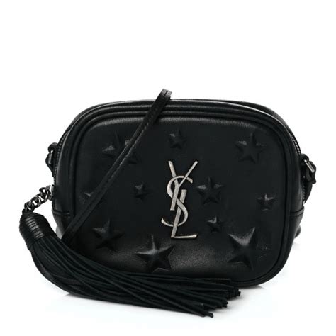 SAINT LAURENT Nappa Embossed Star Monogram Blogger Bag 